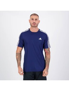 Camiseta Adidas Essentials 3 Listras Marinho