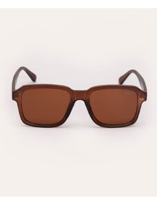 C&A óculos de sol quadrado marrom