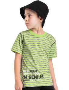 Quimby Camiseta I'M Genius Infantil Listrada Verde