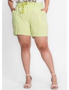Secret Glam Shorts Feminino Plus Size em Linho Verde