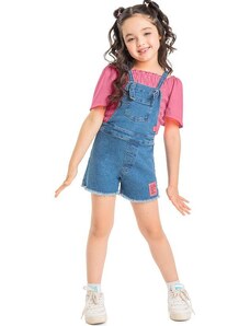Quimby Jardineira Jeans Infantil para Menina Azul