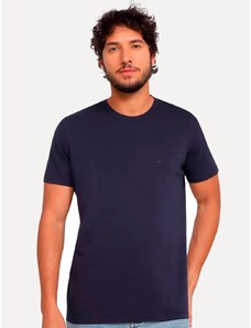 Camiseta Ellus Masculina Cotton Fine Classic Logo Azul Marinho