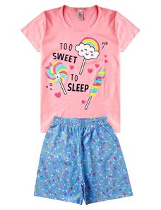 Rovitex Pijama Verão Infantil Feminino Kappes Rosa