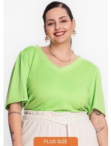 Secret Glam Blusa Feminina Plus Size em Malha Soft Verde