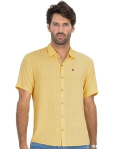 Diametro Camisa Masculina em Viscose Slub Amarelo