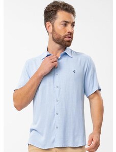 Diametro Camisa Masculina em Viscose Slub Azul