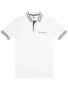 Malwee Camisa Polo Bordada em Piquet Branca