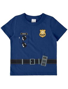 Malwee Kids Camiseta Fantasia Policial Menino Azul