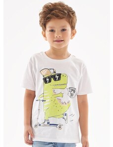 Up Baby Camiseta Dino Come On Infantil Branco