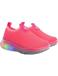 Tênis Infantil Cross Road Kids Jogging Coração Tecido LED Neon Rosa - 20