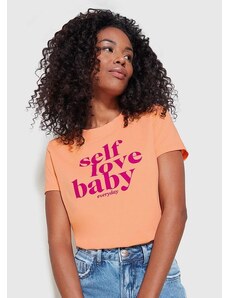 Enfim Camiseta Slim Self Love Baby Laranja