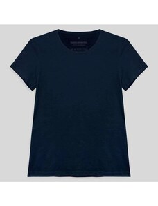 Basicamente Camiseta Slim Feminina Azul Marinho