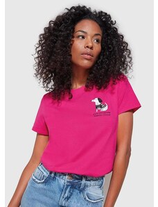 Enfim Camiseta Slim Cachorrinho Rosa Escuro