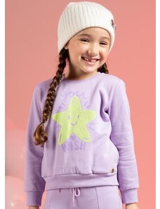 Cativa Kids Blusão Feminino Estampado com Glitter Roxo