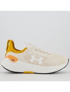 Tênis Under Armour Charged Hit Feminino Bege e Amarelo