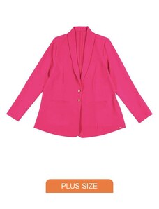 Cativa Plus Size Blazer Feminino em Alfaiataria Rosa