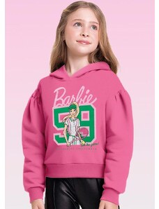 Blusão com Capuz Barbie Mattel Rosa