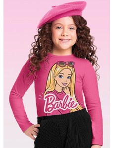 Blusa Manga Longa Barbie Mattel Rosa