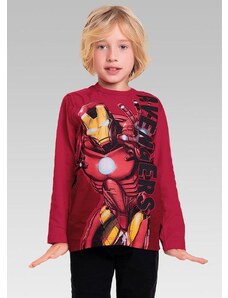 Fakini Kids Camiseta Manga Longa Avengers Disney Vermelho