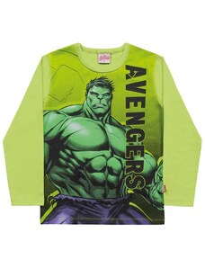 Fakini Kids Camiseta Manga Longa Avengers Disney Verde