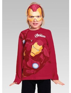Fakini Kids Camisetacom Máscara Avengers Disney Vermelho