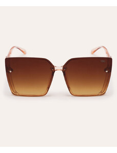 C&A óculos de sol quadrado degradê marrom