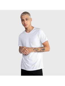 Basicamente Tech T-Shirt Impermeável Gola V Masculina Branco