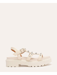 C&A sandália flatform com tachas vizzano branco