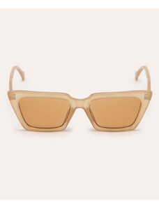 C&A óculos de sol quadrado nude
