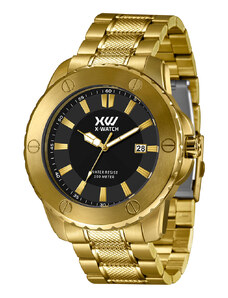 C&A relógio x-watch analógico com calendário xmgs1042 p1kx dourado