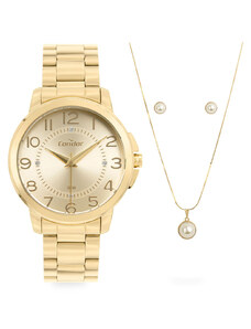 C&A relógio analógico feminino condor co2035nay-k4d dourado