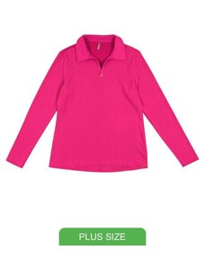 Cativa Plus Size Blusa Feminina em Cotelê com Decote Roxo
