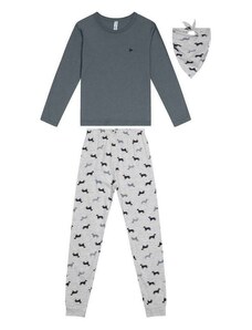 Pijama Infantil Menino Longo Malwee 1000117535 00344-Grafite