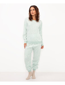 C&A pijama de fleece poá manga longa verde claro