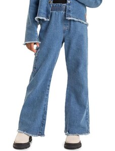 Quimby Calça Wide Leg Jeans Infantil Menina Azul