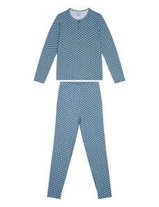 Pijama Feminino Longo Malwee 1000117640 Dh30d-Azul