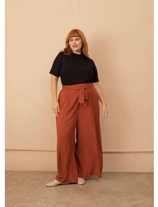 Bold Calça Pantalona Laís Plus Size Laranja
