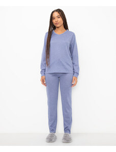 C&A pijama de tricot manga longa azul