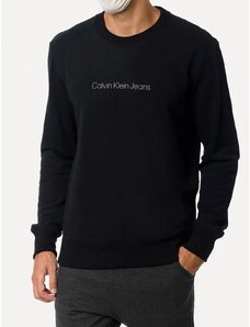 Moletom Calvin Klein Jeans Masculino Crewneck Light Front Logo Preto
