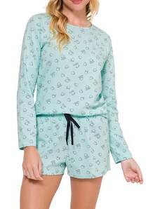 Pijama Feminino Curto Espaço Pijama 4010091 Azul