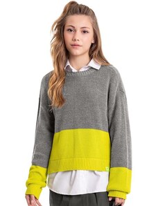 Gloss Suéter em Tricô Juvenil Cinza