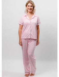Piante Pijamas Pijama Americano Calça Coelhos Rosa