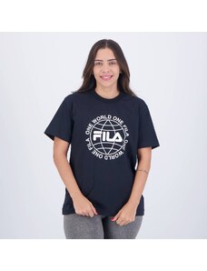 Camiseta Fila One World Feminina Preta