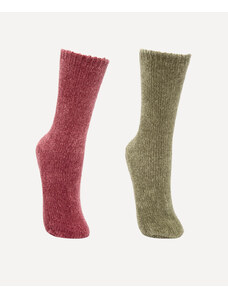 C&A kit de 2 pares de meias de tricot com antiderrapante colorido