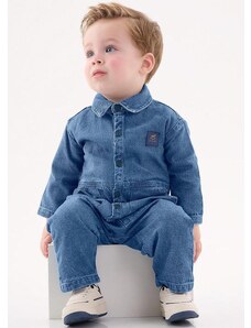 Up Baby Macacão Jeans para Bebê Menino Azul
