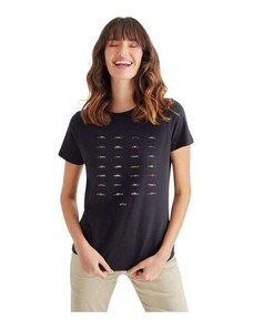 Camiseta Feminina Mosaico Carros Reserva Preto