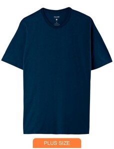 Malwee Plus Camiseta Azul Marinho Masculina em Malha Plus