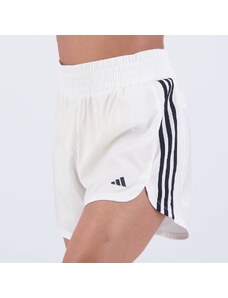 Shorts Adidas Pacer 3 Listras Feminino Branco