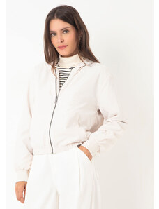 C&A jaqueta corta vento com capuz off white
