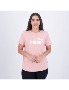 Camiseta Puma ESS Logo Feminina Rosa Claro